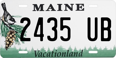ME license plate 2435UB
