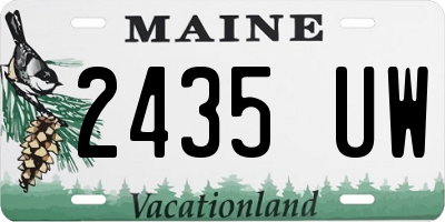 ME license plate 2435UW