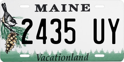 ME license plate 2435UY