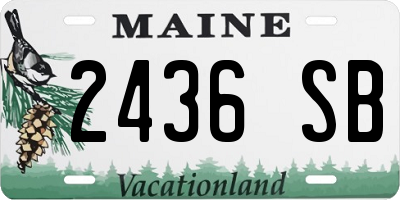 ME license plate 2436SB