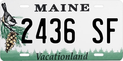 ME license plate 2436SF