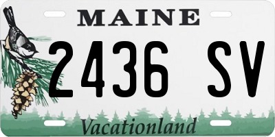 ME license plate 2436SV