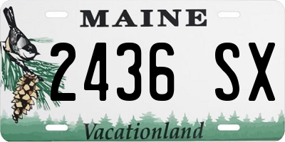 ME license plate 2436SX