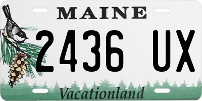 ME license plate 2436UX
