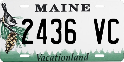 ME license plate 2436VC