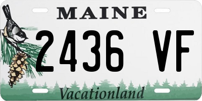 ME license plate 2436VF
