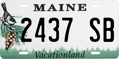 ME license plate 2437SB