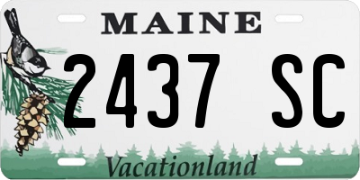 ME license plate 2437SC