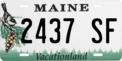 ME license plate 2437SF