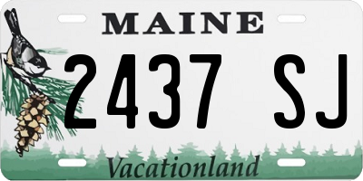 ME license plate 2437SJ