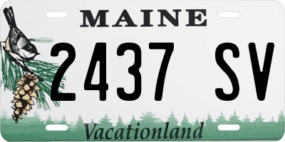ME license plate 2437SV