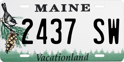 ME license plate 2437SW
