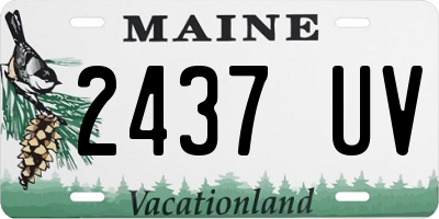ME license plate 2437UV