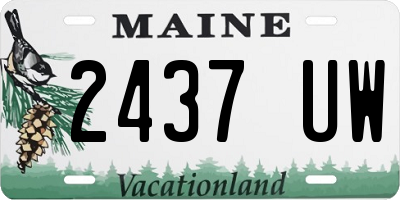 ME license plate 2437UW