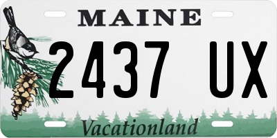 ME license plate 2437UX