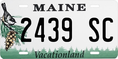 ME license plate 2439SC