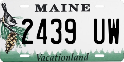 ME license plate 2439UW