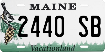 ME license plate 2440SB