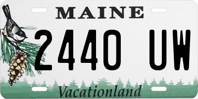 ME license plate 2440UW