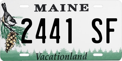 ME license plate 2441SF