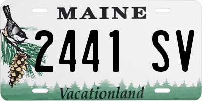 ME license plate 2441SV