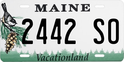 ME license plate 2442SO