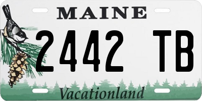 ME license plate 2442TB