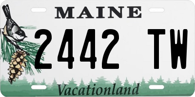 ME license plate 2442TW