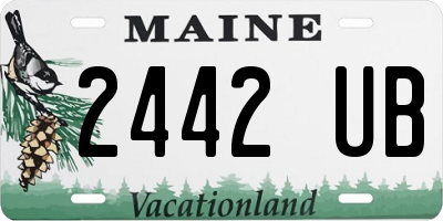 ME license plate 2442UB