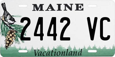 ME license plate 2442VC