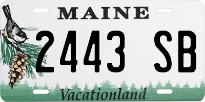 ME license plate 2443SB