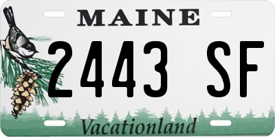 ME license plate 2443SF