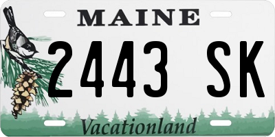 ME license plate 2443SK