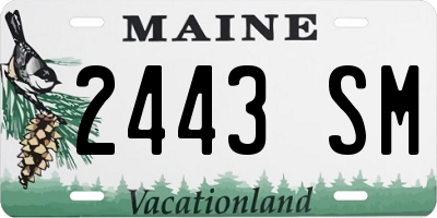 ME license plate 2443SM