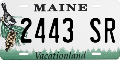 ME license plate 2443SR