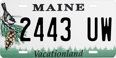 ME license plate 2443UW