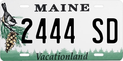 ME license plate 2444SD