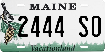ME license plate 2444SO