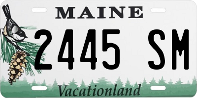 ME license plate 2445SM