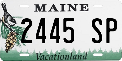 ME license plate 2445SP