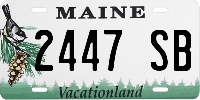 ME license plate 2447SB