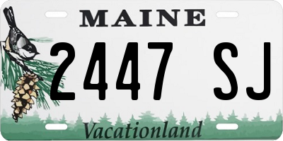 ME license plate 2447SJ