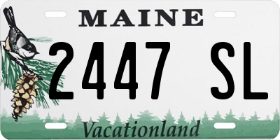 ME license plate 2447SL