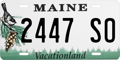 ME license plate 2447SO