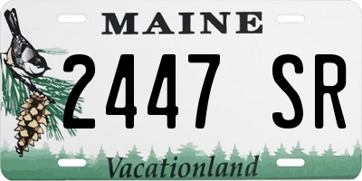 ME license plate 2447SR