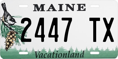 ME license plate 2447TX
