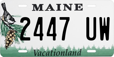 ME license plate 2447UW