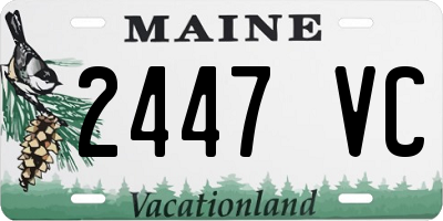 ME license plate 2447VC