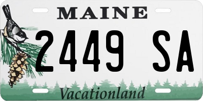 ME license plate 2449SA