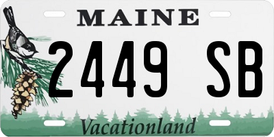 ME license plate 2449SB